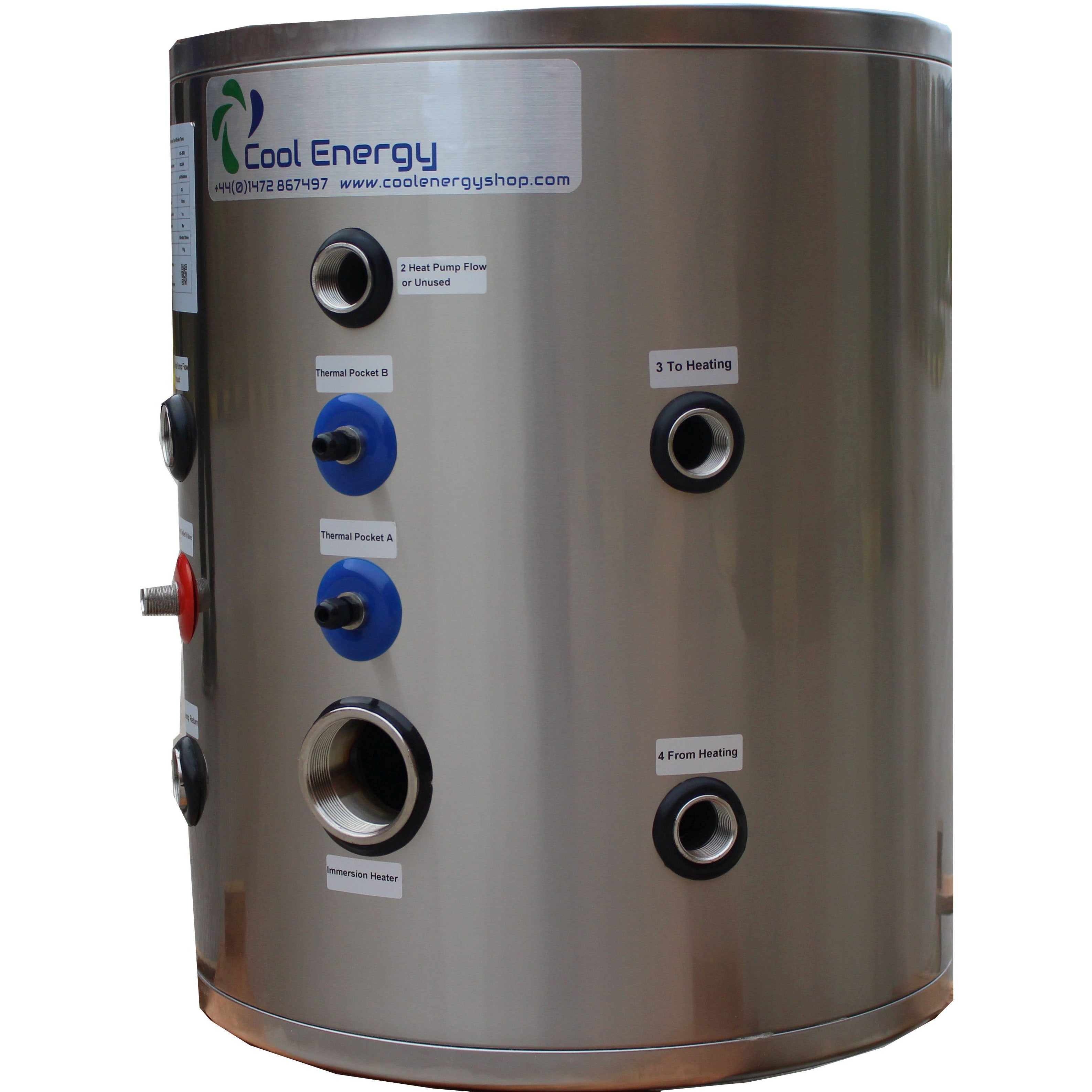 Cool Energy 60L Stainless Buffer Tank CE-B60 - Buffer Tanks & Hot Water Cylinders - Cool Energy Shop
