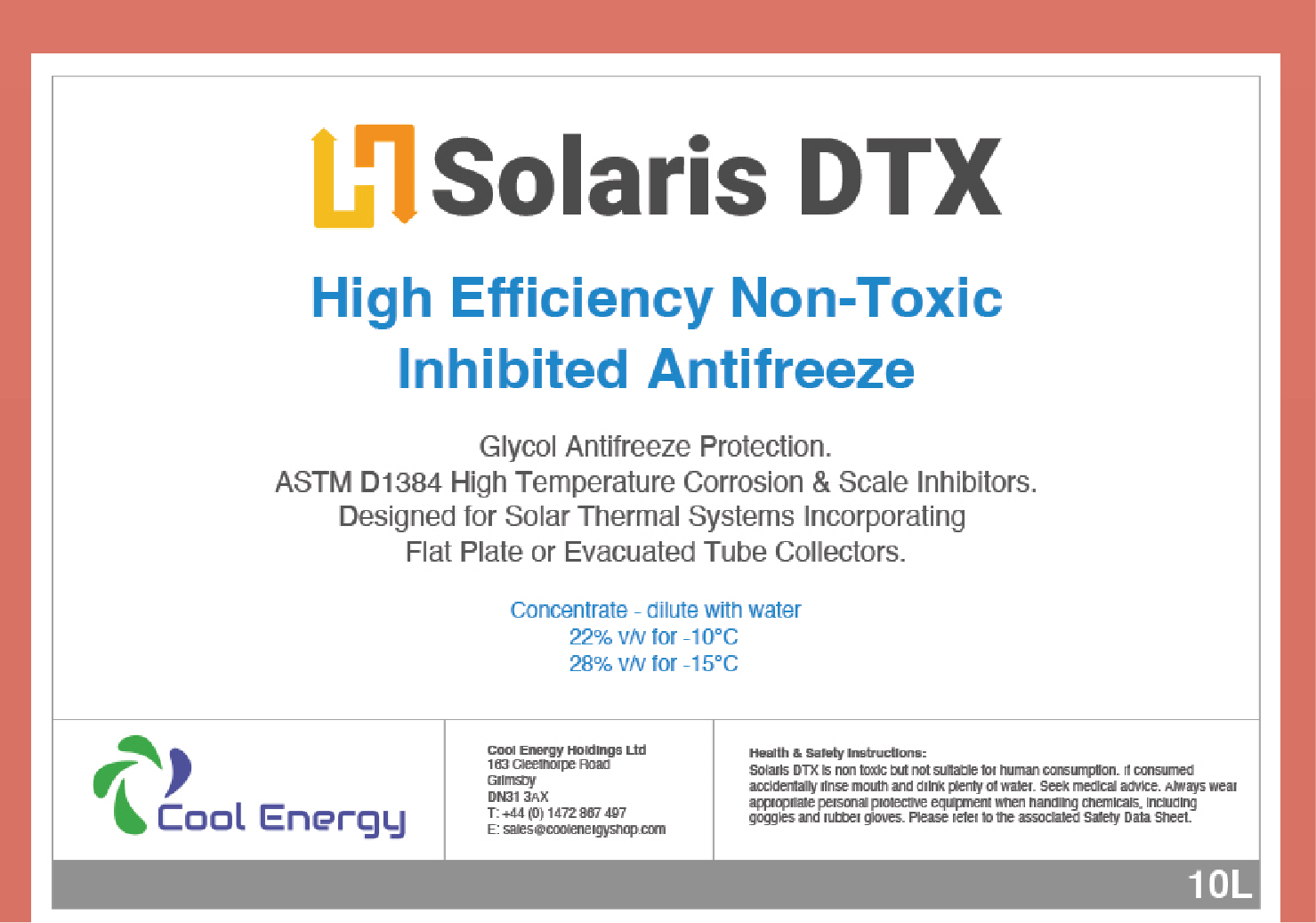 Solaris DTX 10L Inhibited Glycol CE-SOLDTX10