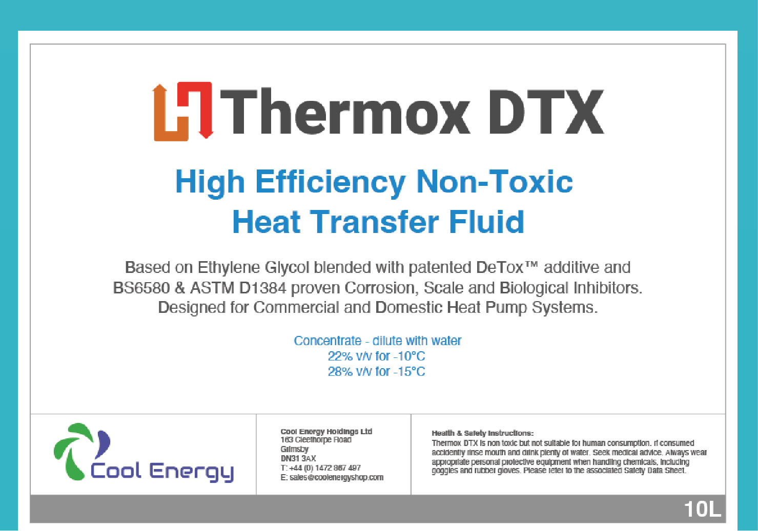 Thermox DTX 10L Inhibited Glycol CE-TMDTX10