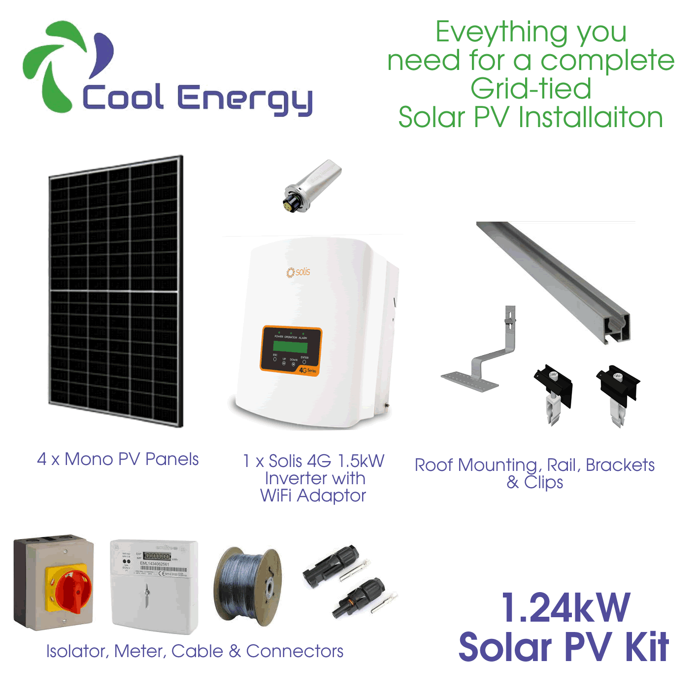 Cool Energy 1.24kW Solar PV Kit CE-PVKIT1 - Solar PV - Cool Energy Shop